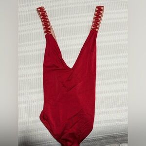 Topshop Red One-Piece Swimsuit